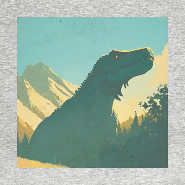 Retro Vintage Dinosaur T-Rex in Color by TotoBeibee